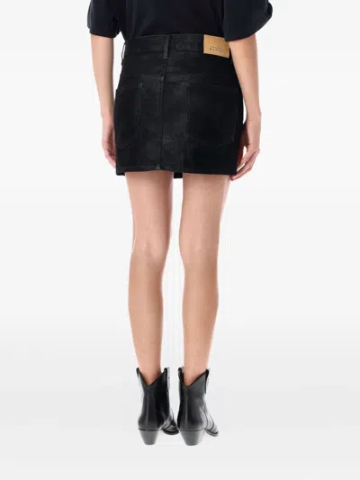 Isabel Marant Étoile Isabel Marant Etoile Black Synthetic Leather Kimmy Mini Skirt In Black