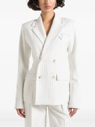 Manière De Voir Maia Pinstripe Double-breasted Blazer