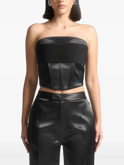 Manière De Voir Satin-piping Corset Top