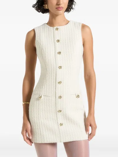 Manière De Voir Victor Tweed Mini Dress In Neutral