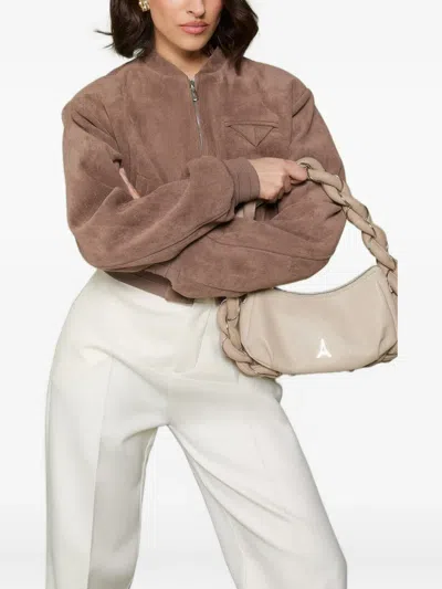 Manière De Voir Monique Suede Bomber Jacket