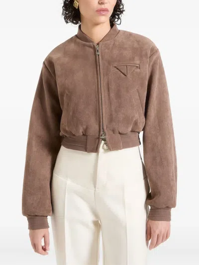 Manière De Voir Monique Suede Bomber Jacket