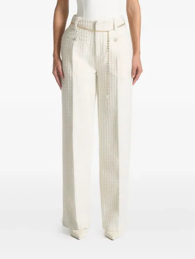 Manière De Voir Nathalie Chain-embellished Tweed Trousers