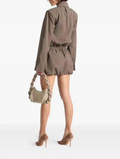 Manière De Voir Cargo-pockets Mini Dress In Brown