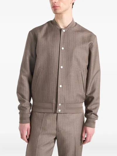 Manière De Voir Savin Pinstripe Bomber Jacket