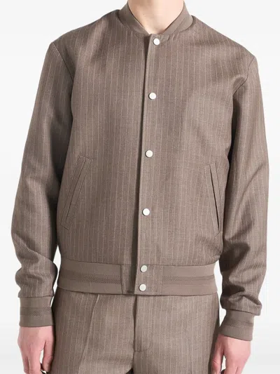 Manière De Voir Savin Pinstripe Bomber Jacket
