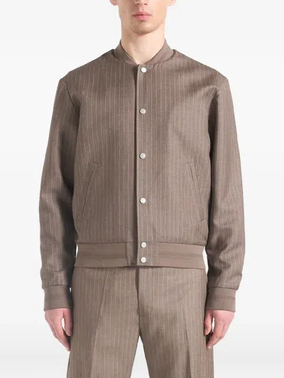 Manière De Voir Savin Pinstripe Bomber Jacket