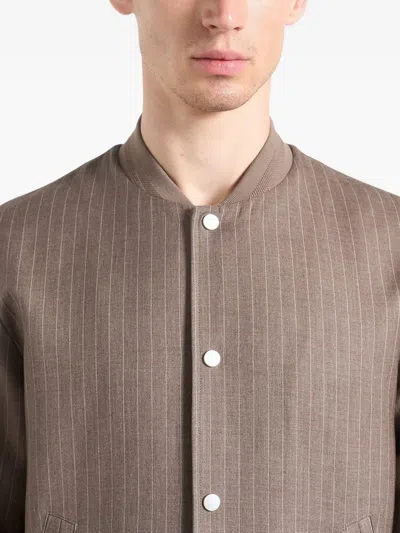 Manière De Voir Savin Pinstripe Bomber Jacket