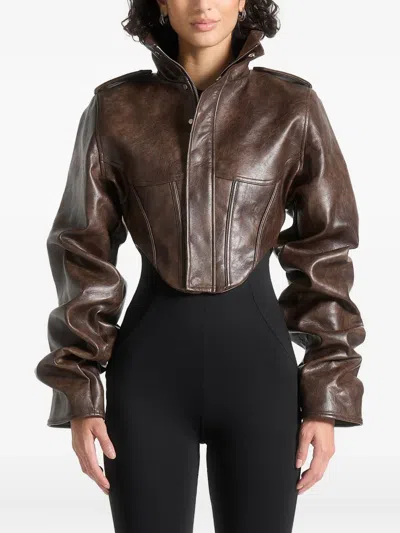 Manière De Voir Solange Corset-detail Tacked-sleeve Jacket