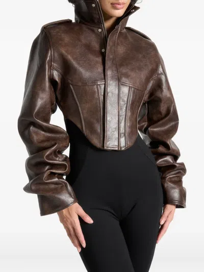 Manière De Voir Solange Corset-detail Tacked-sleeve Jacket