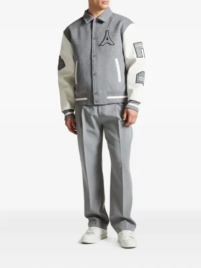 Manière De Voir Oscar Leather-sleeve Varsity Jacket