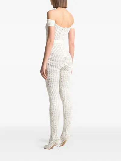 Manière De Voir Martine Pointelle-knit Bardot Jumpsuit