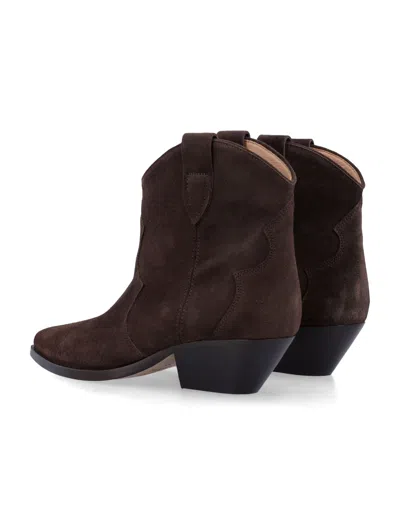 Isabel Marant Women Chocolate Dewina Cowboy Ankle Boots