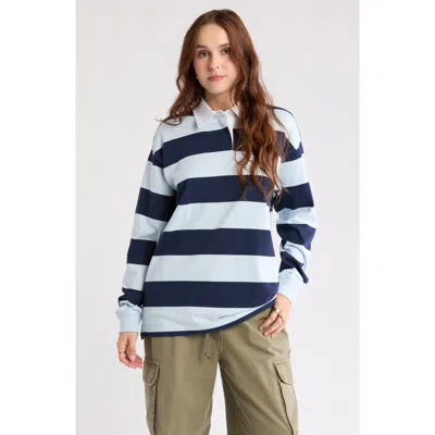 Abound Oversize Rugby Stripe Long Sleeve Polo