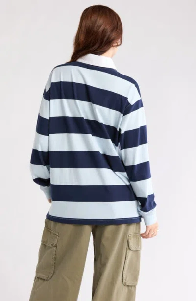 Abound Oversize Rugby Stripe Long Sleeve Polo
