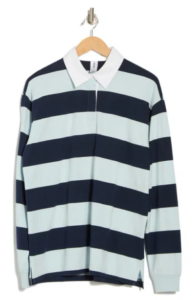 Abound Oversize Rugby Stripe Long Sleeve Polo