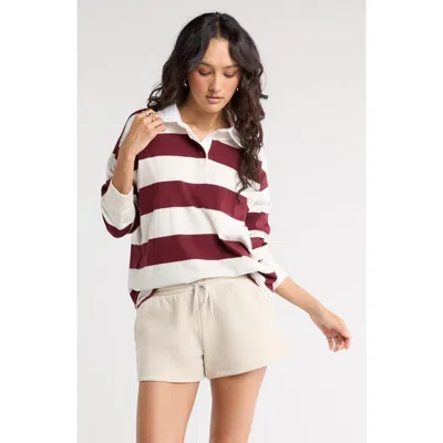 Abound Oversize Rugby Stripe Long Sleeve Polo
