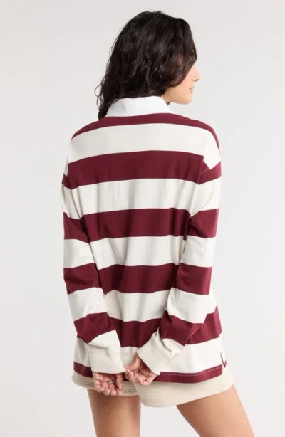 Abound Oversize Rugby Stripe Long Sleeve Polo