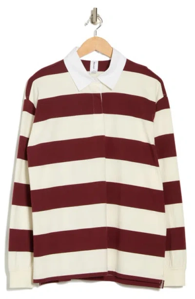 Abound Oversize Rugby Stripe Long Sleeve Polo