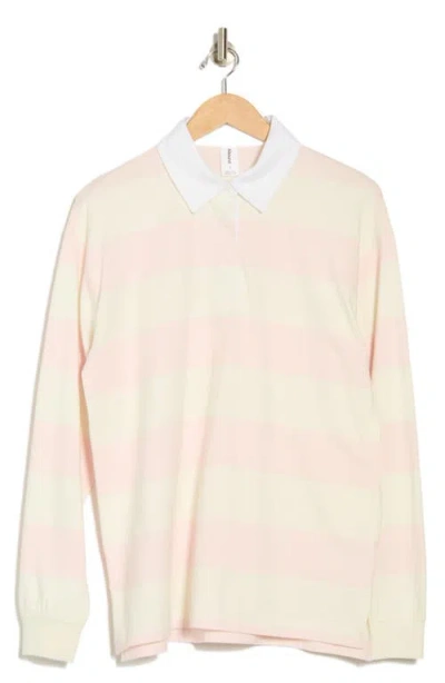 Abound Oversize Rugby Stripe Long Sleeve Polo
