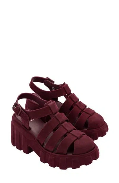 Melissa Megan Velvet Platform Fisherman Sandal