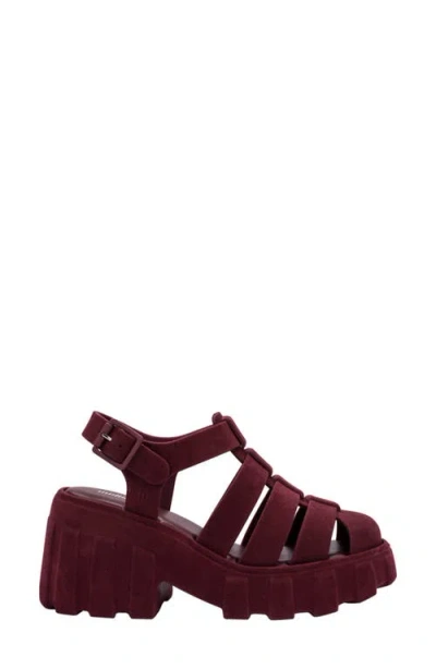 Melissa Megan Velvet Platform Fisherman Sandal
