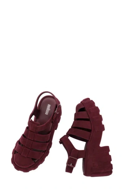 Melissa Megan Velvet Platform Fisherman Sandal