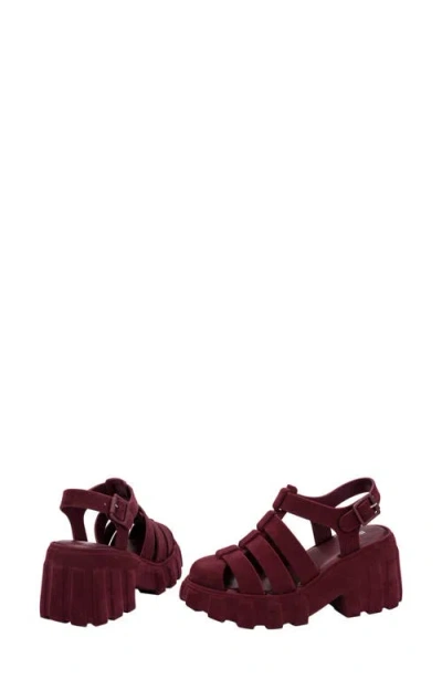 Melissa Megan Velvet Platform Fisherman Sandal