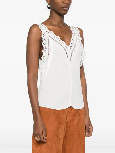 Isabel Marant Fradela English Embroidery Top In White
