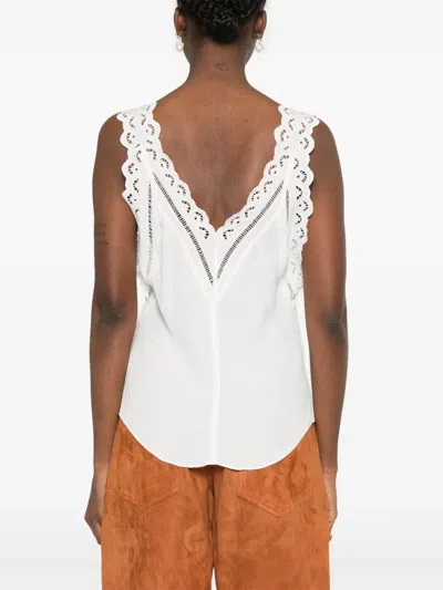 Isabel Marant Fradela English Embroidery Top In White