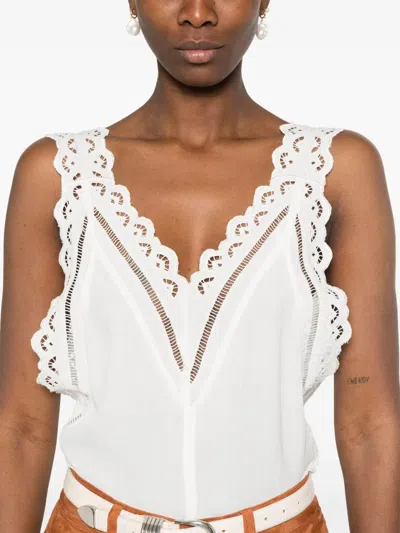 Isabel Marant Fradela English Embroidery Top In White