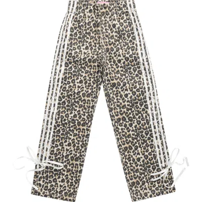 Gogo Star Kids' Leopard Side Stripe Straight Leg Jeans In Animal Print