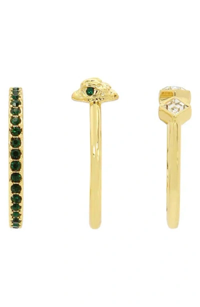 Kurt Geiger London Set Of 3 Crystal Eagle Stackable Rings