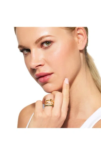 Kurt Geiger London Set Of 3 Crystal Eagle Stackable Rings