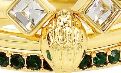Kurt Geiger London Set Of 3 Crystal Eagle Stackable Rings