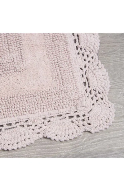 Laura Ashley Reversible Crochet Cotton 2-piece Bath Mat Set