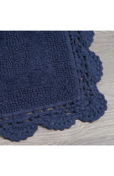 Laura Ashley Reversible Crochet Cotton 2-piece Bath Mat Set