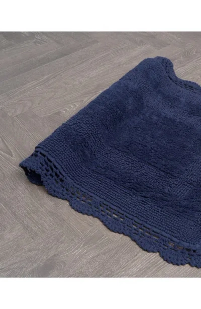 Laura Ashley Reversible Crochet Cotton 2-piece Bath Mat Set