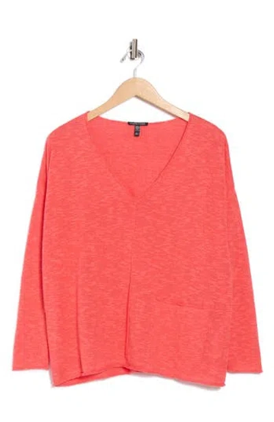 Eileen Fisher Organic Linen & Cotton V-neck Sweater