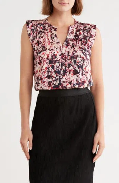 Hugo Boss Boss Binalli Floral Ruffle Sleeveless Top In Multi