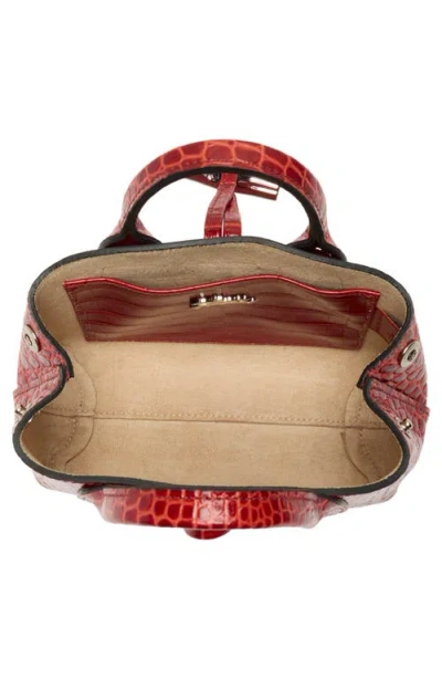 Longchamp Extra Small Roseau Croc Embossed Top Handle Crossbody Bag