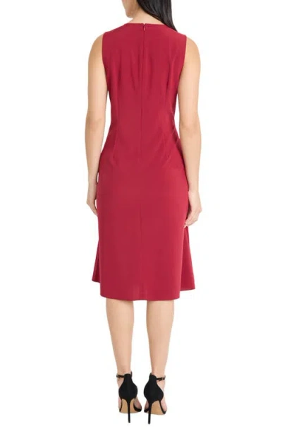 Maggy London Draped Midi Dress In Red