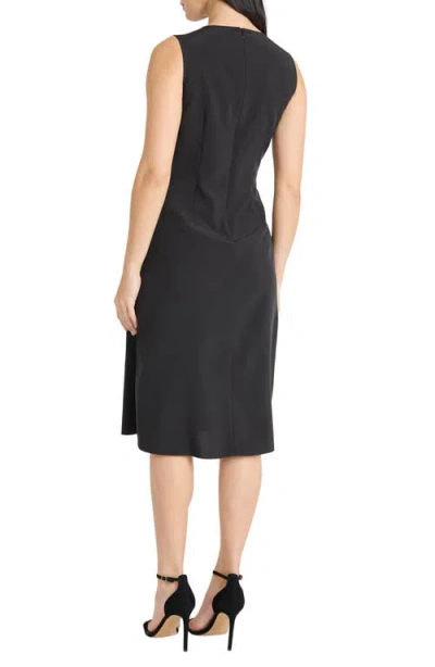 Maggy London Draped Midi Dress In Black