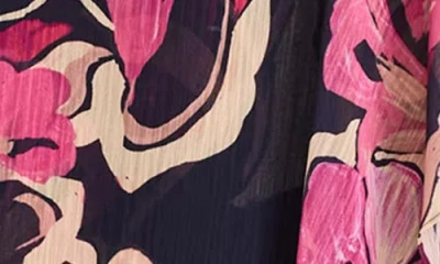 Maggy London Printed Chiffon Maxi Dress In Black