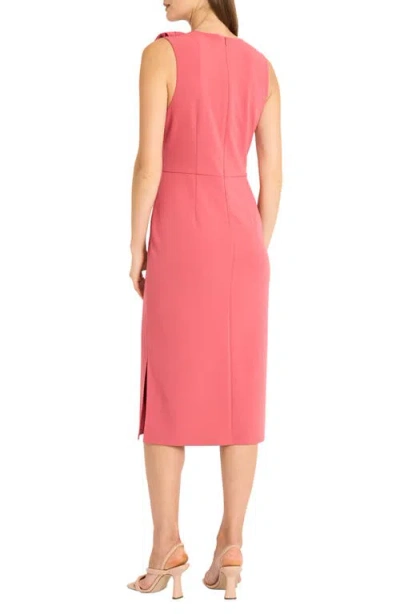 Maggy London Bow Sleeveless Midi Dress In Pink