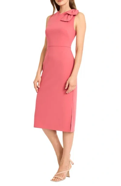 Maggy London Bow Sleeveless Midi Dress In Pink