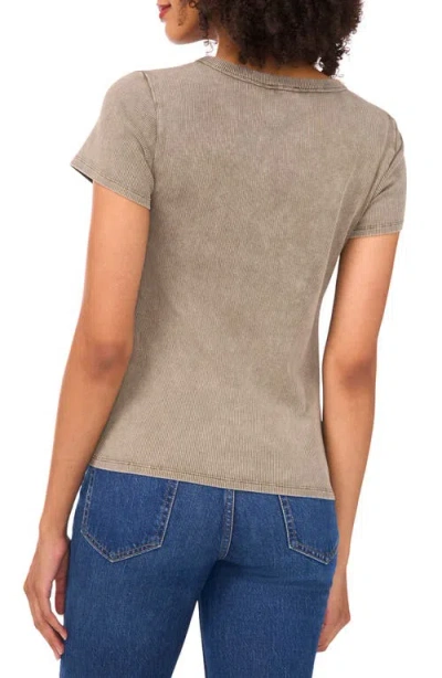 Halogen ® Ribbed Washed T-shirt In Brown