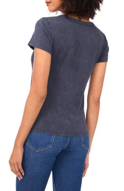 Halogen ® Ribbed Washed T-shirt In Blue