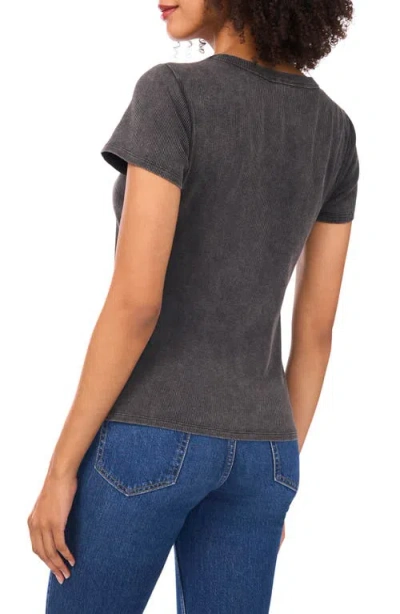Halogen ® Ribbed Washed T-shirt In Black