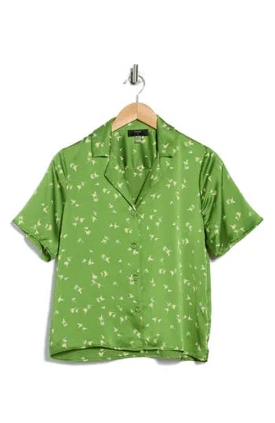T Tahari Printed Camp Shirt